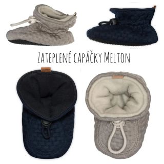 Měkké textilní Capáčky od Dánské značky MELTON. Texturovaný svršek je vyroben ze směsi polyesteru a bavlny, vnitřek...