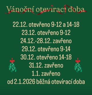 Vánoční otevírací doba je tu 🎄 Přejeme vám krásné svátky prožité ve zdraví a lásce. Tým EMELLI